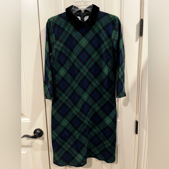 Talbots Dress Size MP with removable velvet collar Preppy Striking Chic Zip Up - Picture 1 of 10